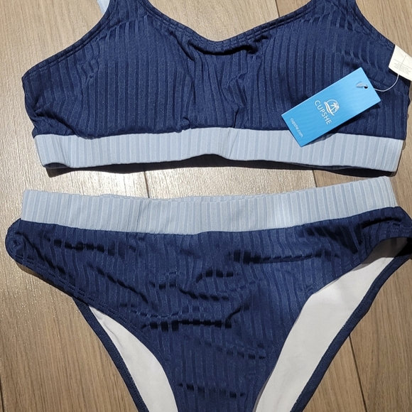 CUPSHE Women's Bikini Sets Hign Waisted Scoop Neck Wide Adjustable Straps Color - Picture 5 of 6